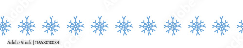 Winter decorative border with snowflakes