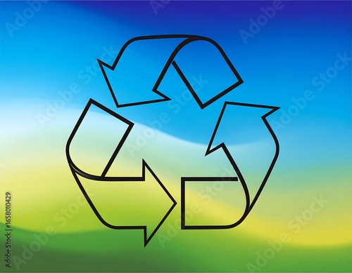 Recycling symbol on a blurred gradient background