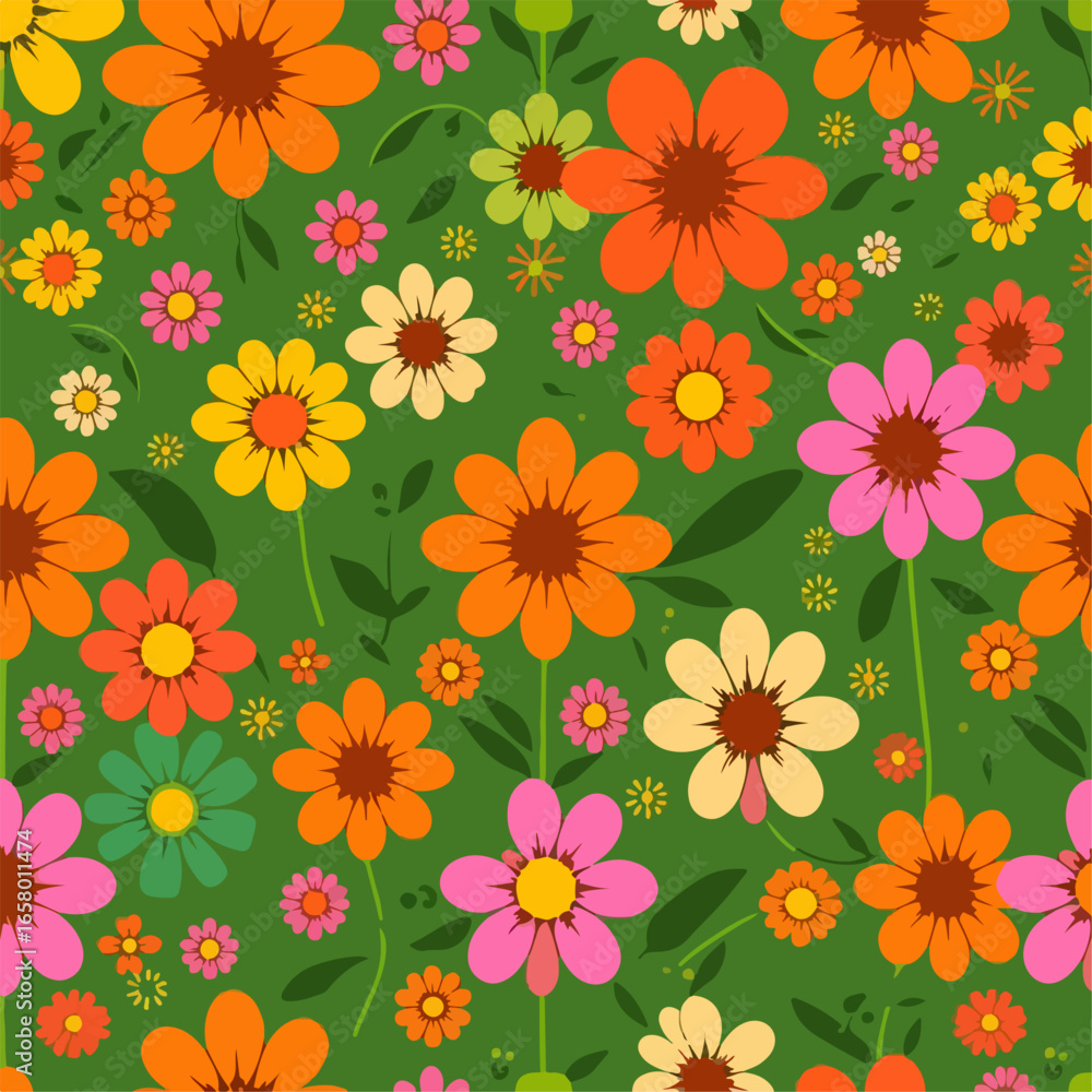 Obraz premium Seamless pattern with flowers