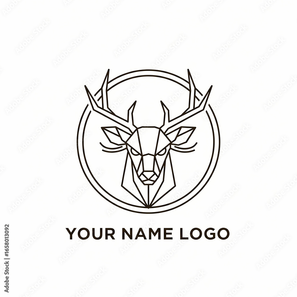Geometric Deer Logo Design with Minimalist Animal Icon.