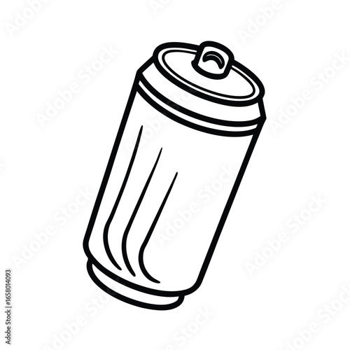 soda can outline drawing on white background
