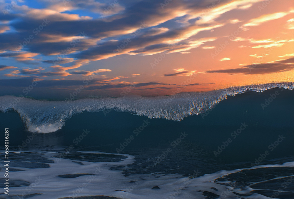 Fototapeta premium A big wave in the Venezuelan Caribbean Sea