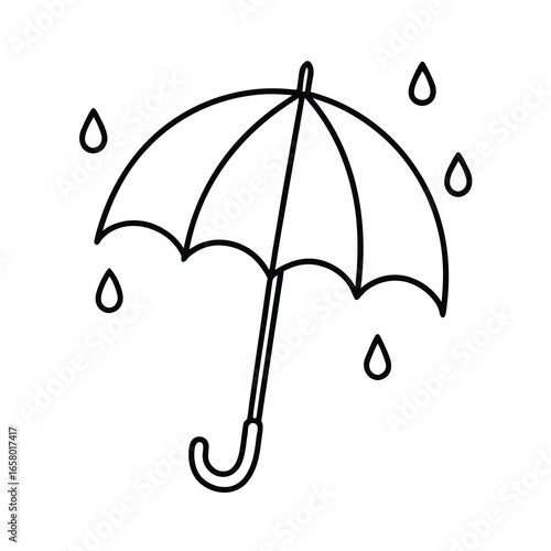 umbrella with raindrops vector on white background