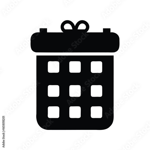 Black and white calendar icon representing scheduling and planning tasks ahead