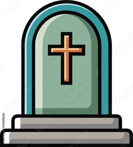 Minimal Death Symbols Christian Grave Cross Icon Design