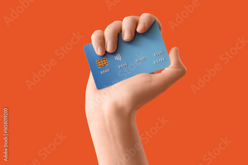 Female hand with credit car...