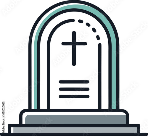 Minimal Death Symbols Simple Gravestone Icon Design