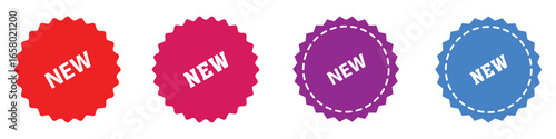 Set of new arrival tag icon set vector illustration. Set of new arrival tag icon set. New label badge sticker icon for promotions and updates. New tag, special offer icons, new arrival. EPS 10