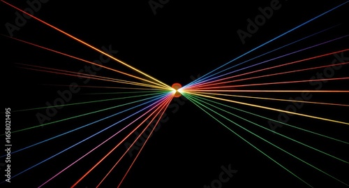 Radiating colorful lines from central point