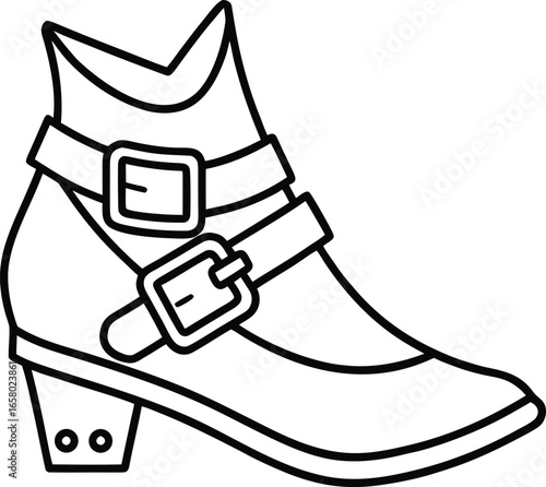 Halloween Shoe Graphics Elegant Women's Buckle Ankle Boots