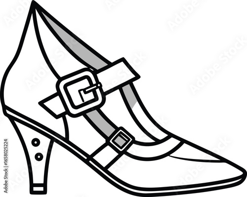 Halloween Shoe Graphics Elegant Women's Buckle High Heel