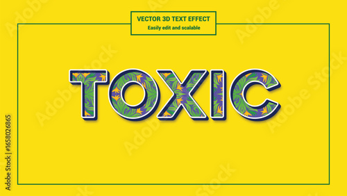 Toxic 3D Text Effect Editable EPS