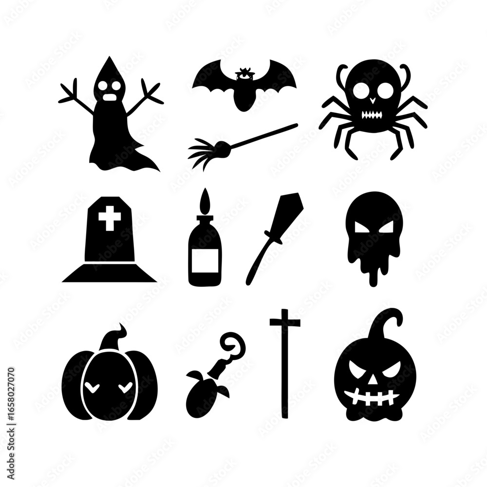 Obraz premium set of halloween icons