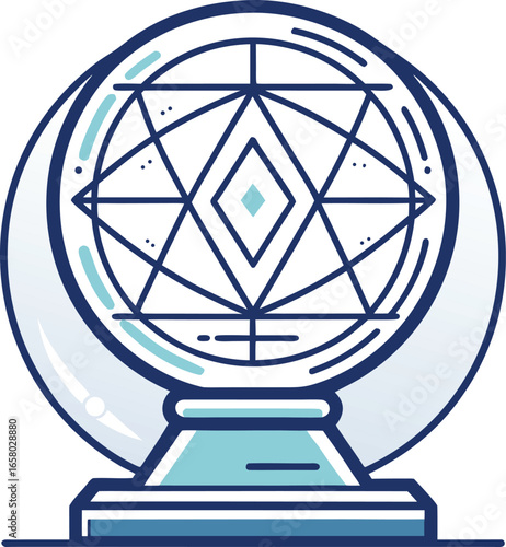 Spooky Crystal Elements Mystical Crystal Ball Design Graphic