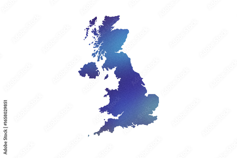 Obraz premium Multicolored Transparent Map of the United Kingdom