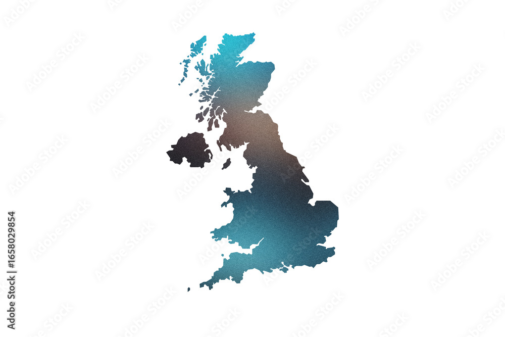Obraz premium Multicolored Transparent Map of the United Kingdom