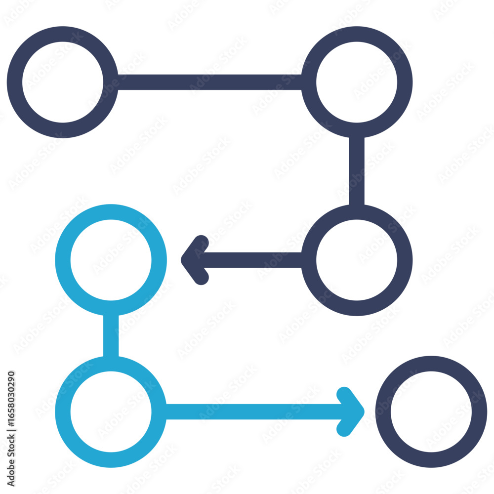 Process Outline Color Icon Process Outline Color Icon
