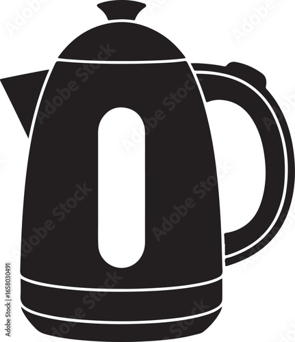 Set of tea kettle and teapot vector illustration silhouettes on white background. Tea kettle and coffee cups icon set
