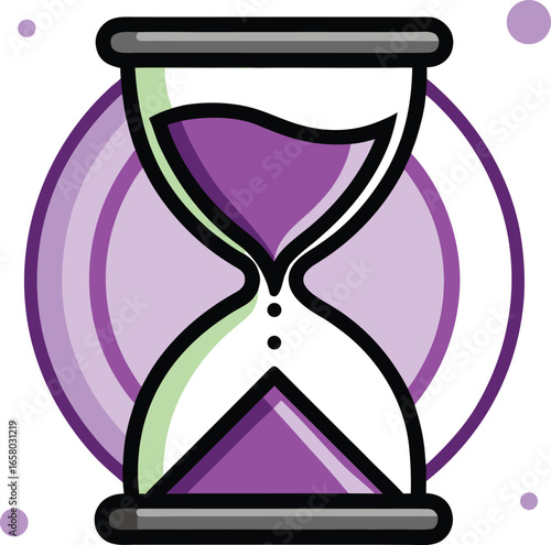 Halloween Time Elements Purple Hourglass Time Concept Design