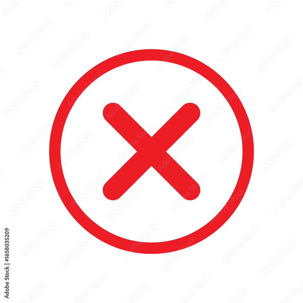 Fototapeta premium red cross mark on transparent background
