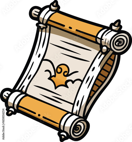 Halloween Ceremony Items Ancient Scroll, Magical Parchment, Fantasy