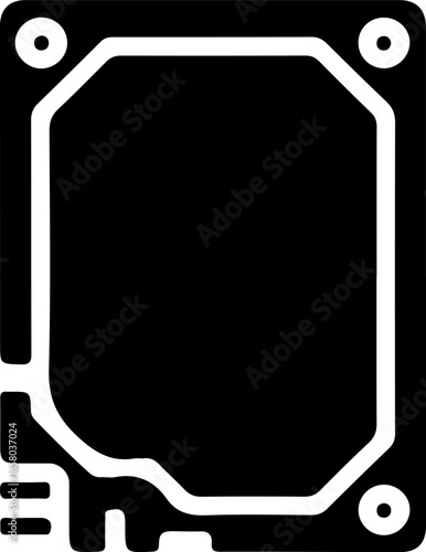 silhouette icon of ssd drive