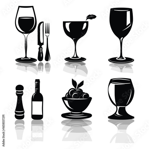 Food and Drink Line Icon Set for Menu and Branding Design