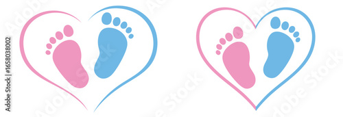 Silhouette of baby feet forming heart shape