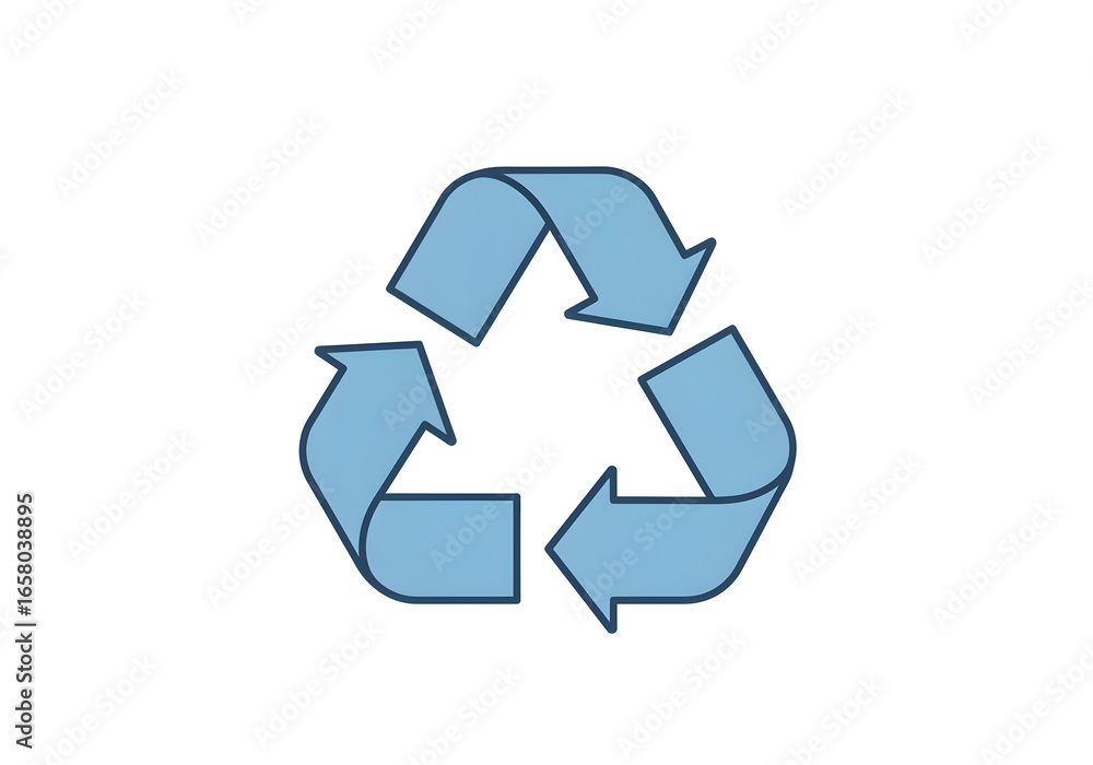 Obraz premium Blue recycling arrow icon promoting environmental conservation