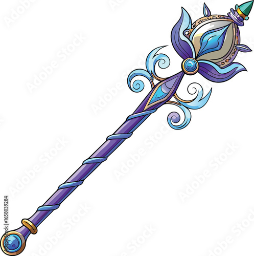 Witch Tools Collection Magical Staff, Fantasy Scepter, Royal