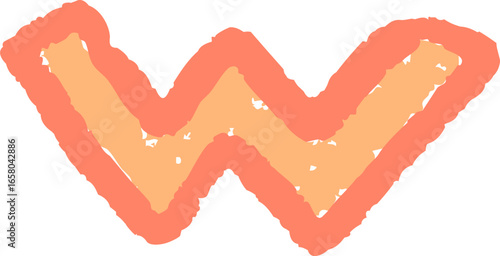 Rough Zigzag Line Crayon Drawing