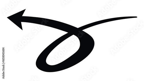 Oval circle rotate arrow icon. Ellipse orbit line arrow symbol. Oval circumference sign. Vector illustration isolated on white background.