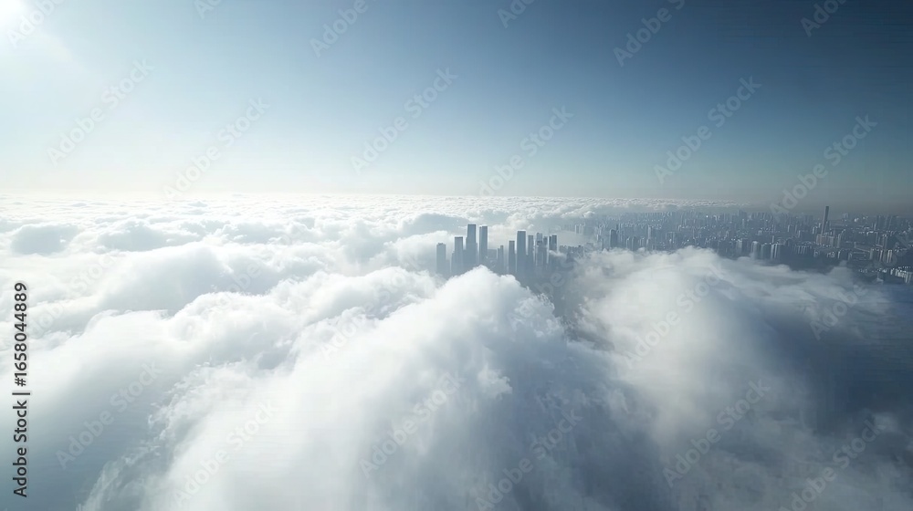Obraz premium A drone shot of the city skyline 