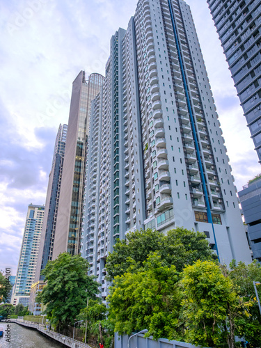 high rise towers building residential apartments and commercial buildings on Soi 21 Sukhumvit Rd Asoke BKK Bangkok Thailand