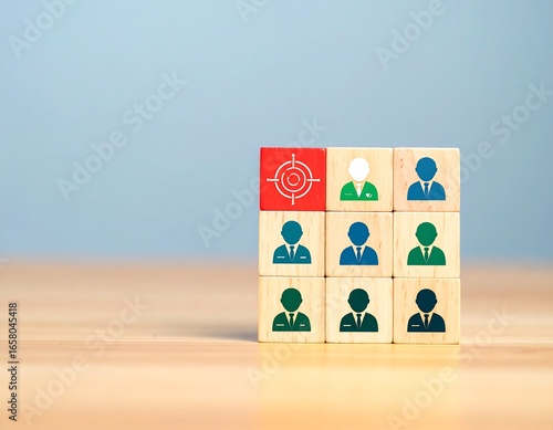Wooden blocks with target and people icons (1)