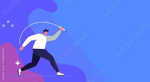 Creative man drawing a digital concept, symbolizing innovation, design, and artistic expression for various projects.