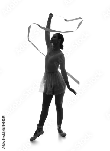 Silhouette of female gymnas...