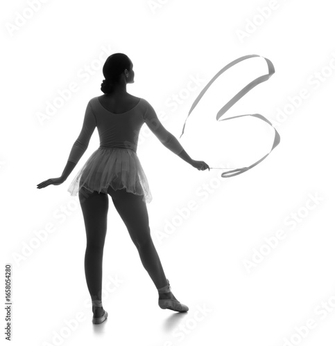 Silhouette of female gymnas...