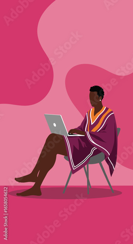 Focused person using a laptop, symbolizing remote work, digital communication, and modern productivity. Ideal for business, technology, and lifestyle concepts.