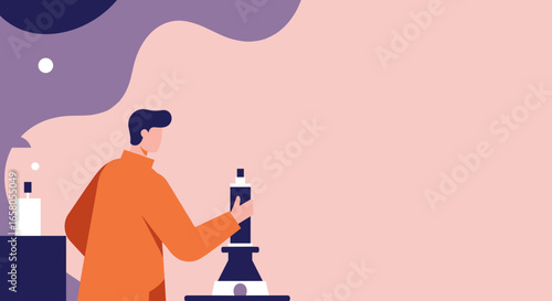 Professional conducting scientific research in a modern lab setting. Represents innovation, education, and analytical processes.