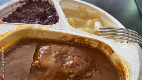 Tableau sur toile mirkowelle, fertiugnachrung, fertigessen, imbiss, mittagessen, essen, fleisch, r