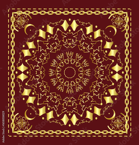 Muslim prayer rug illustration design. Arab decorative ornament. textile products