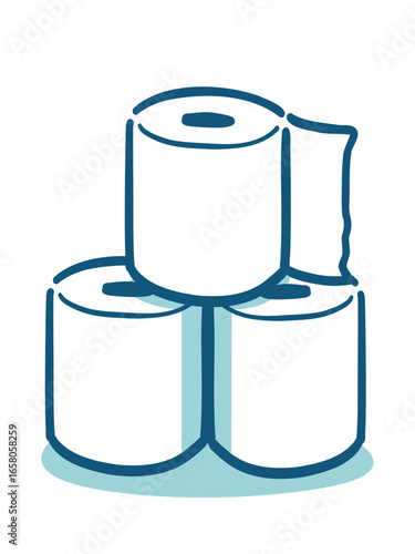 シンプルなトイレットペーパーのイラスト