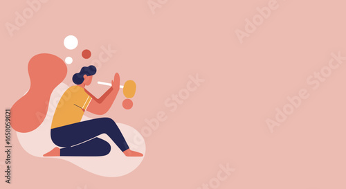 Person creating bubbles, symbolizing imagination, leisure, and joy. Ideal for concepts of creativity, mindfulness, or lighthearted fun.