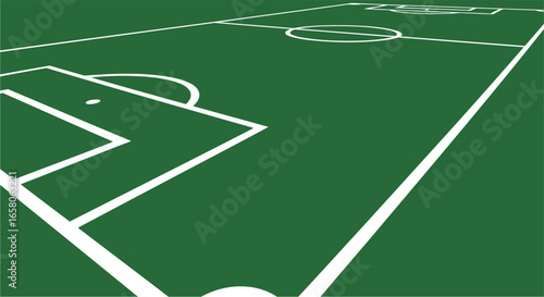 Dynamic Soccer Field - Low Angle Vector Background