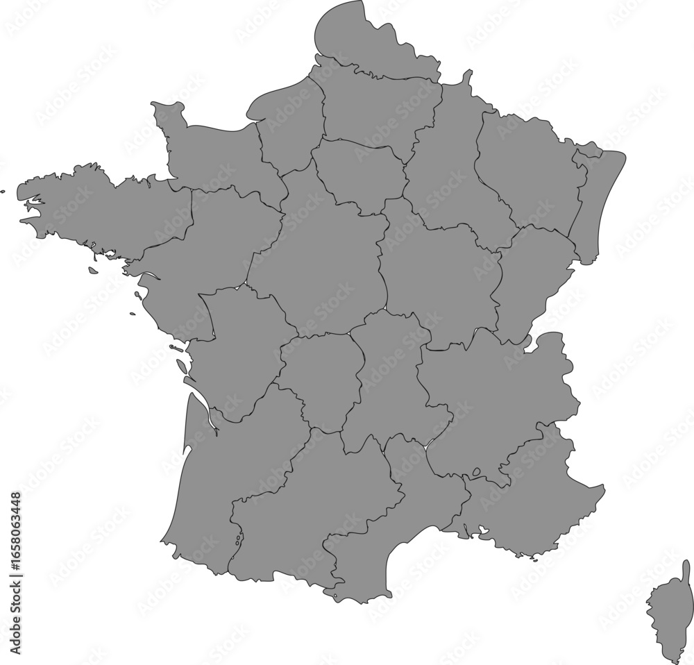 Fototapeta premium France Map Shadow Color on White Background vector illustration 