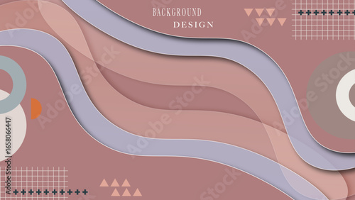 3d rendering abstract composition geometric shapes in earth tone color.