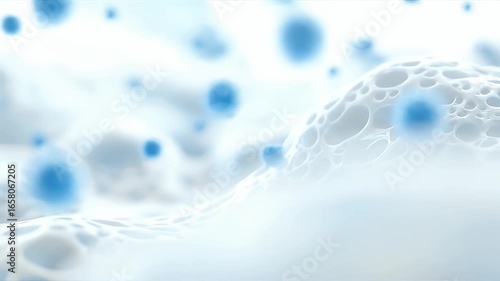 Wallpaper Mural Abstract Microscopic Scene Of White Cellular Structure With Blue Particles Torontodigital.ca