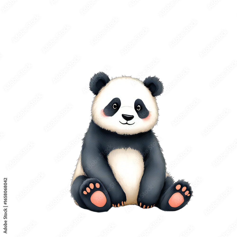 Obraz premium panda bear with a bamboo