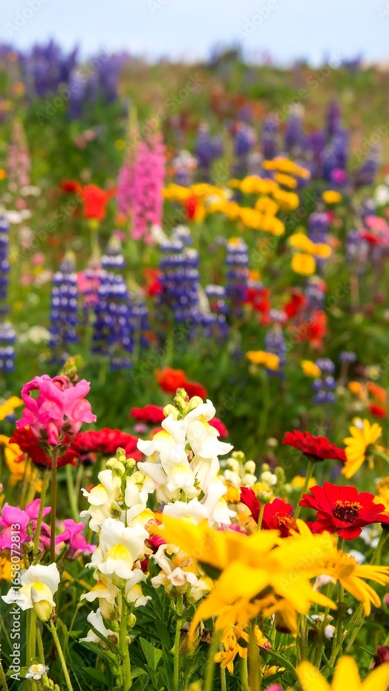 Fototapeta premium Vibrant flower field in full bloom